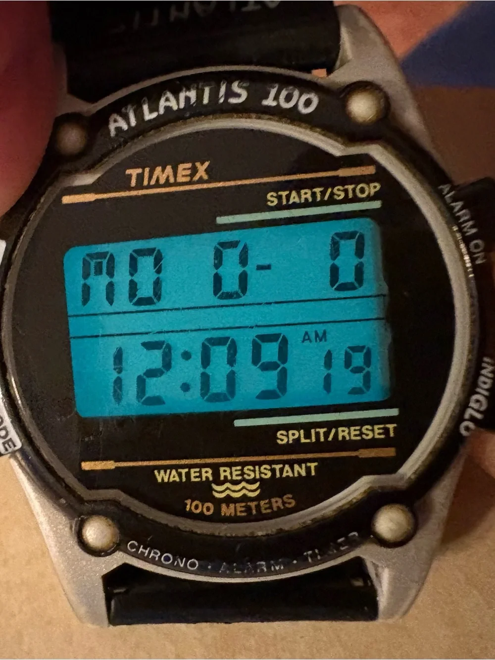 TIMEX VINTAGE ATLANTIS 100 DIGITAL 40mm WATCH ORIGINAL BRACELET New Battery